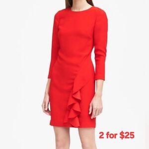 🏷️ 2/$25 ➡️ BANANA REPUBLIC | Red Sheath Holiday Dress, Size 12